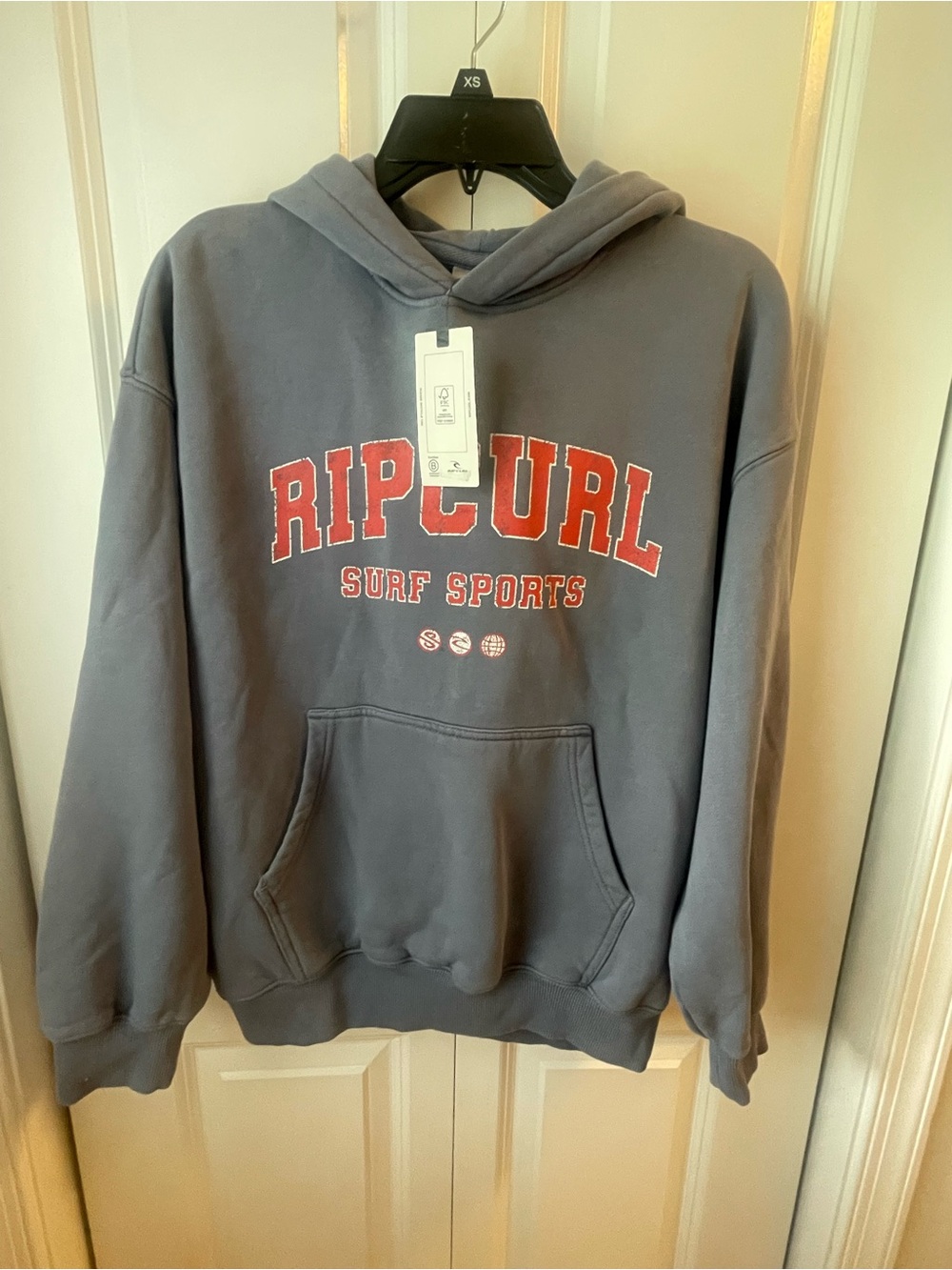 Rip Curl Gray Pullover Hoodie with Red Logo
